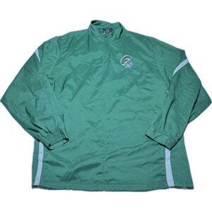 Michigan State Spartans Quarter Zip Jacket XL Green Trojan Football Team Issued